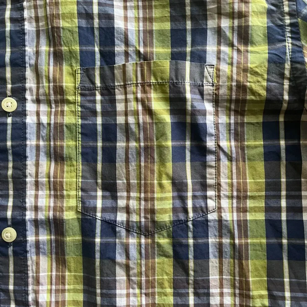 Banana Republic Men's XL Plaid Shirt Button-Down Long-Sleeve Slim-Fit